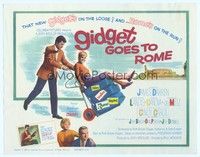 3v023 GIDGET GOES TO ROME TC '63 James Darren & Cindy Carol by Italy's Colisseum!