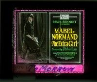 3w149 EXTRA GIRL glass slide '23 Mabel Normand wants her family to move to Hollywood!