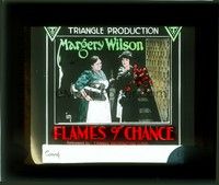3w153 FLAMES OF CHANCE glass slide '18 Margery Wilson unknowingly delivers secrets to WWI Germans!
