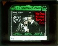 3w160 HIS OWN HOME TOWN glass slide '18 Charles Ray learns the truth about his minister father!