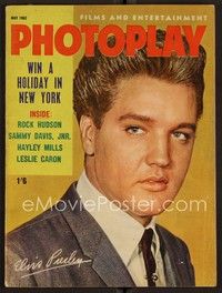 3w103 ENGLISH PHOTOPLAY MAGAZINE magazine May 1962 great close portrait of Elvis Presley in suit!