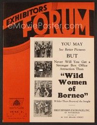 3w039 EXHIBITORS FORUM exhibitor magazine June 2, 1932 naked Wild Women of Borneo!