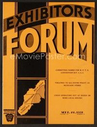 3w038 EXHIBITORS FORUM exhibitor magazine Sept 22, 1931 great cartoon ad for Columbia's Scrappy!