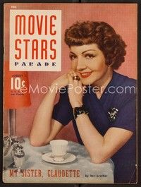 3w094 MOVIE STARS PARADE magazine August 1941 Claudette Colbert story by her brother!