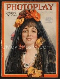 3w056 PHOTOPLAY magazine February 1919 art of Geraldine Farrar in wild outfit by Haskell Coffin!