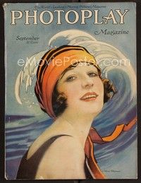 3w062 PHOTOPLAY magazine September 1919 art of Mary Thurman in bathing suit by C. Allan Gilbert!