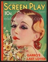 3w087 SCREEN PLAY magazine August 1932 wonderful art of sexy Tala Birell by Henry Clive!