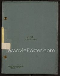 3w109 ALIVE first draft script December 1974, unproduced screenplay by James Goldman!