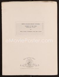 3w116 FATHER OF THE YEAR first polish draft script May 20, 1993, by Gary Scott Thompson & Bob Clark