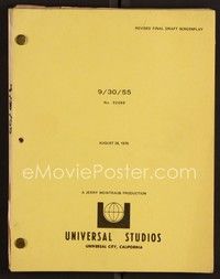 3w129 SEPTEMBER 30, 1955 revised final draft script August 26, 1976, screenplay by James Bridges