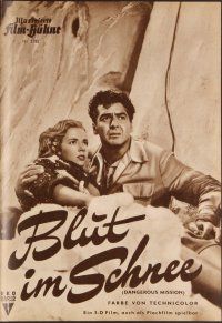 3w194 DANGEROUS MISSION German program '54 3-D, Victor Mature, Piper Laurie, different images!