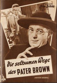 3w196 DETECTIVE German program '54 many different images of detective priest Alec Guinness!