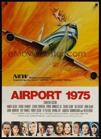 3x442 AIRPORT 1975 Danish '74 Charlton Heston, Karen Black, disaster artwork!