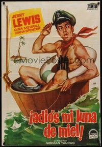 3x048 DON'T GIVE UP THE SHIP Spanish '62 wacky different artwork of Jerry Lewis by Jano!