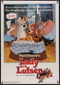 3x039 LADY & THE TRAMP Swedish R80 Walt Disney romantic canine dog classic cartoon!