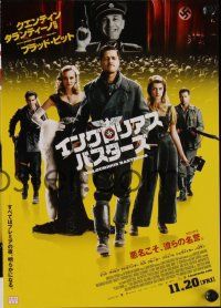 3x075 INGLOURIOUS BASTERDS 2-sided Japanese 7.25x10.25 '09 Quentin Tarantino, Nazi-killer Brad Pitt!
