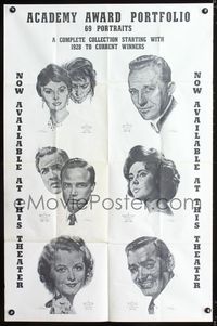 3y164 ACADEMY AWARD PORTFOLIO special promo poster 1sh '62 art of Bing Crosby, Elizabeth Taylor!