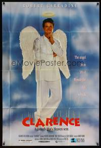 3y165 CLARENCE video 1sh '90 Robert Carradine as angel from It's a Wonderful Life!