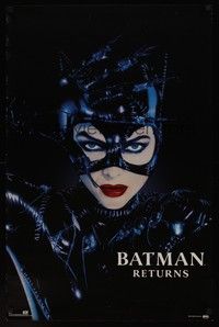 3y238 BATMAN RETURNS commercial poster '92 Michelle Pfeiffer as Catwoman!