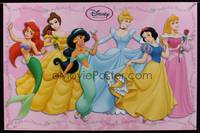 3y549 DISNEY PRINCESS commercial poster '90s great cartoon art of famous Walt Disney princesses!