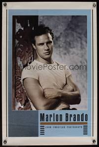 3y579 MARLON BRANDO commercial poster '87 great portrait of young Brando!