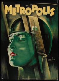 3y005 METROPOLIS Zig Zag German commercial poster '90s Fritz Lang classic, cool Kurt Degen art!