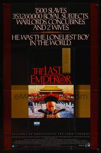 3y170 LAST EMPEROR video 1sh '87 Bernardo Bertolucci epic, image of young Chinese emperor w/army!