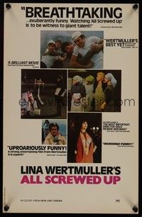 3y466 ALL SCREWED UP mini poster '76 directed by Lina Wurtmuller, Luigi Diberti, Lina Polito!