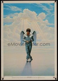 3y502 HEAVEN CAN WAIT mini poster '78 angel Warren Beatty wearing sweats by Lettick, football!