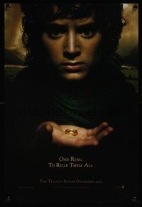 3y506 LORD OF THE RINGS: THE FELLOWSHIP OF THE RING teaser mini poster '01 J.R.R. Tolkien, Frodo!