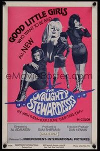 3y512 NAUGHTY STEWARDESSES mini poster '73 airline stewardess sex, you'll love their take-off!