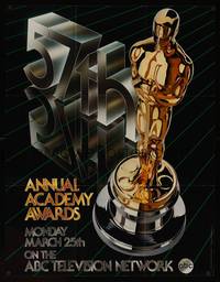 3y226 57th ANNUAL ACADEMY AWARDS TV advance special poster '85 cool artwork of Oscar statue!
