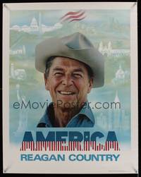 3y087 AMERICA: REAGAN COUNTRY special poster '80 presidential candidate Ronald Reagan!