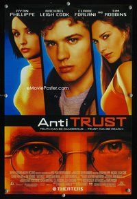 3y470 ANTITRUST special 17x24 '01 Ryan Phillippe, Rachael Leigh Cook, Claire Forlani, Tim Robbins!