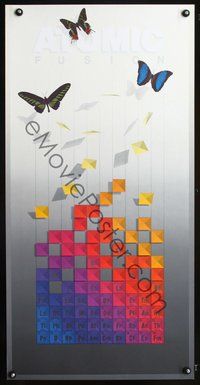 3y232 ATOMIC FUSION special 19x38 '80s cool artwork of butterflies & periodic table!