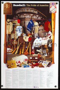 3y236 BASEBALL: THE PRIDE OF AMERICA special 25x38 '84 great image of Ebbets Field & ball gear!