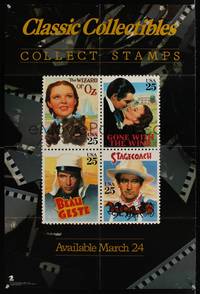 3y249 CLASSIC COLLECTIBLES COLLECT STAMPS special 24x36 '90 movie art stamps, John Wayne!