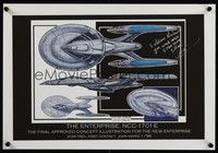 3y366 ENTERPRISE, NCC-1701-E signed special 13x19 '96 by John Eaves, cool spaceship artwork!