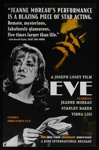 3y273 EVA arthouse special 22x34 R00 Joseph Losey, sexy Jeanne Moreau!