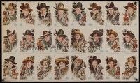 3y370 FAMOUS WESTERN STARS two-sided special 17x28 '73 postcards of John Wayne, James Stewart!