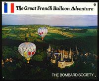 3y134 GREAT FRENCH BALLOON ADVENTURE travel poster '70s Hot Air Balloons!
