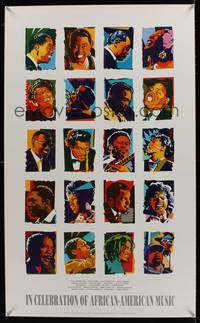 3y203 IN CELEBRATION OF AFRICAN-AMERICAN MUSIC special poster '92 art of musicians by Paul Rogers!