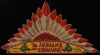 3y388 INDIANS ARE COMING special 16x30 '30 Tim McCoy serial, cool headdress design!
