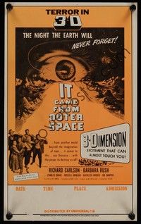 3y389 IT CAME FROM OUTER SPACE college special 9x14 R70s Jack Arnold classic 3-D sci-fi, cool art!
