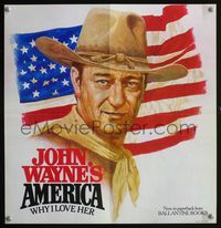 3y097 JOHN WAYNE'S AMERICA special 18x18 book poster '79 Why I Love Her, cool patriotic art!