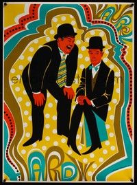 3y575 LAUREL & HARDY commercial 20x28 '68 great colorful artwork by Elaine Havelock!