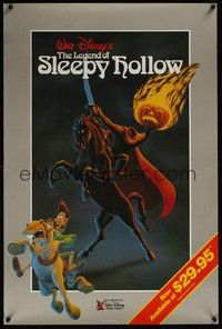 3y399 LEGEND OF SLEEPY HOLLOW video special 20x30 R83 Walt Disney, artwork of the headless horseman