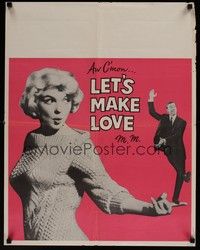 3y401 LET'S MAKE LOVE special 22x28 '60 image of super sexy Marilyn Monroe & Yves Montand!