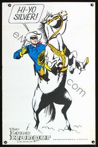 3y292 LONE RANGER special poster '66 great pop art image of Ranger on Silver!