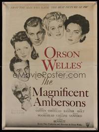 3y404 MAGNIFICENT AMBERSONS special library poster R60s directed by Orson Welles, Rockwell art!